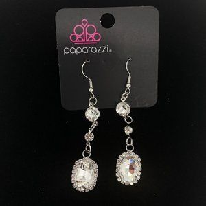 Paparazzi Fashion Jewelry Glass Slipper Sparkle White Hook Earrings